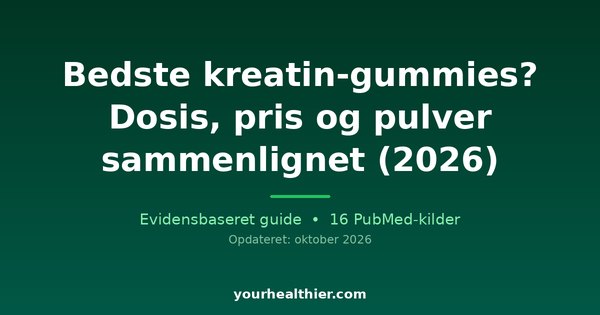 Bedste kreatin-gummies? Dosis, pris og pulver sammenlignet (2026)