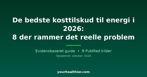De bedste kosttilskud til energi i 2026: 8 der rammer det reelle problem