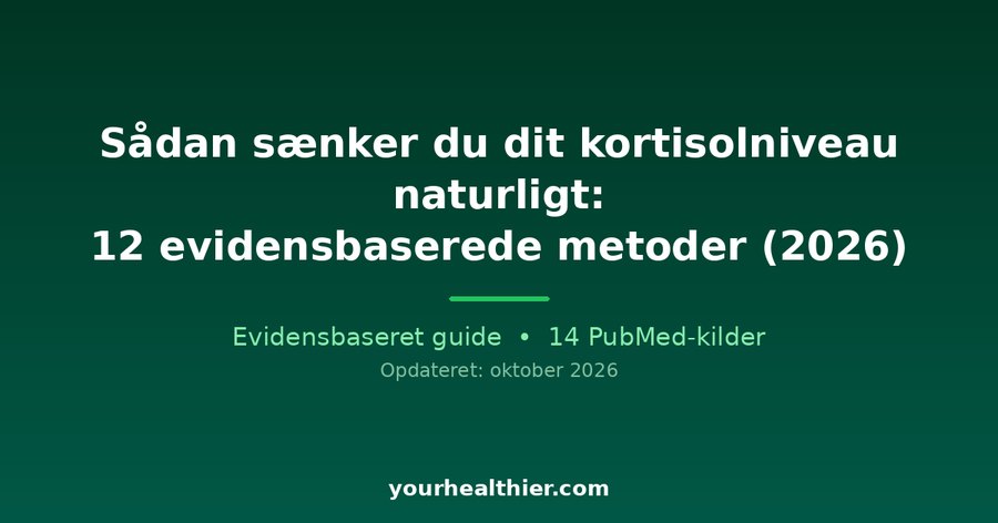 Sådan sænker du dit kortisolniveau naturligt: 12 evidensbaserede metoder (2026)