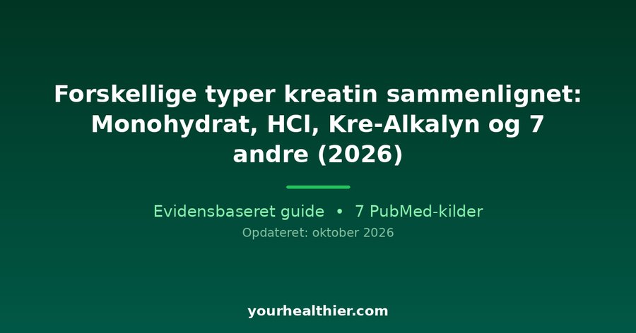Forskellige typer kreatin sammenlignet: Monohydrat, HCl, Kre-Alkalyn og 7 andre (2026)